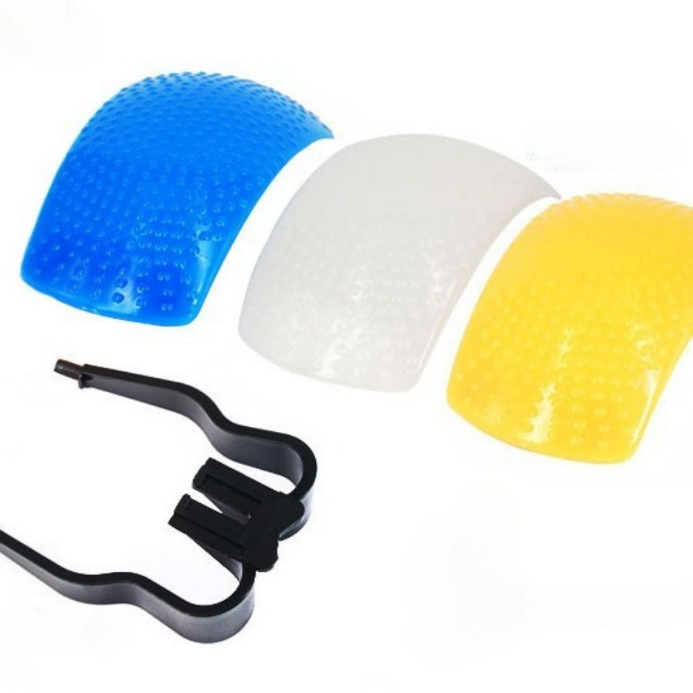 Pop Up Flash Diffuser - ชุดซอฟท์บ็อกซ์แบบพับได้อเนกประสงค์ 3 สี พร้อมตัวกระจายแสงแฟลชกล้อง ขาตั้งปรับได้ 5