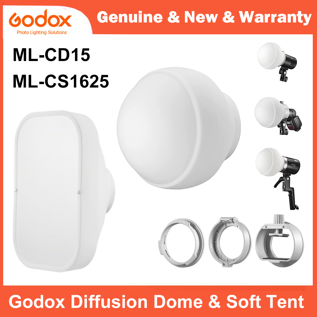 Pop Up Flash Diffuser - โดมกระจายแสง Godox ML-CD15 และเต็นท์ซอฟต์ไลท์ ML-CS1625 พร้อมอะแดปเตอร์สำหรับ