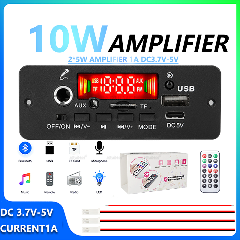 Photograph Mp3 - ชุดเครื่องขยายเสียงบลูทูธ 5.0 กำลังขับ 10 วัตต์ พร้อมรีโมท