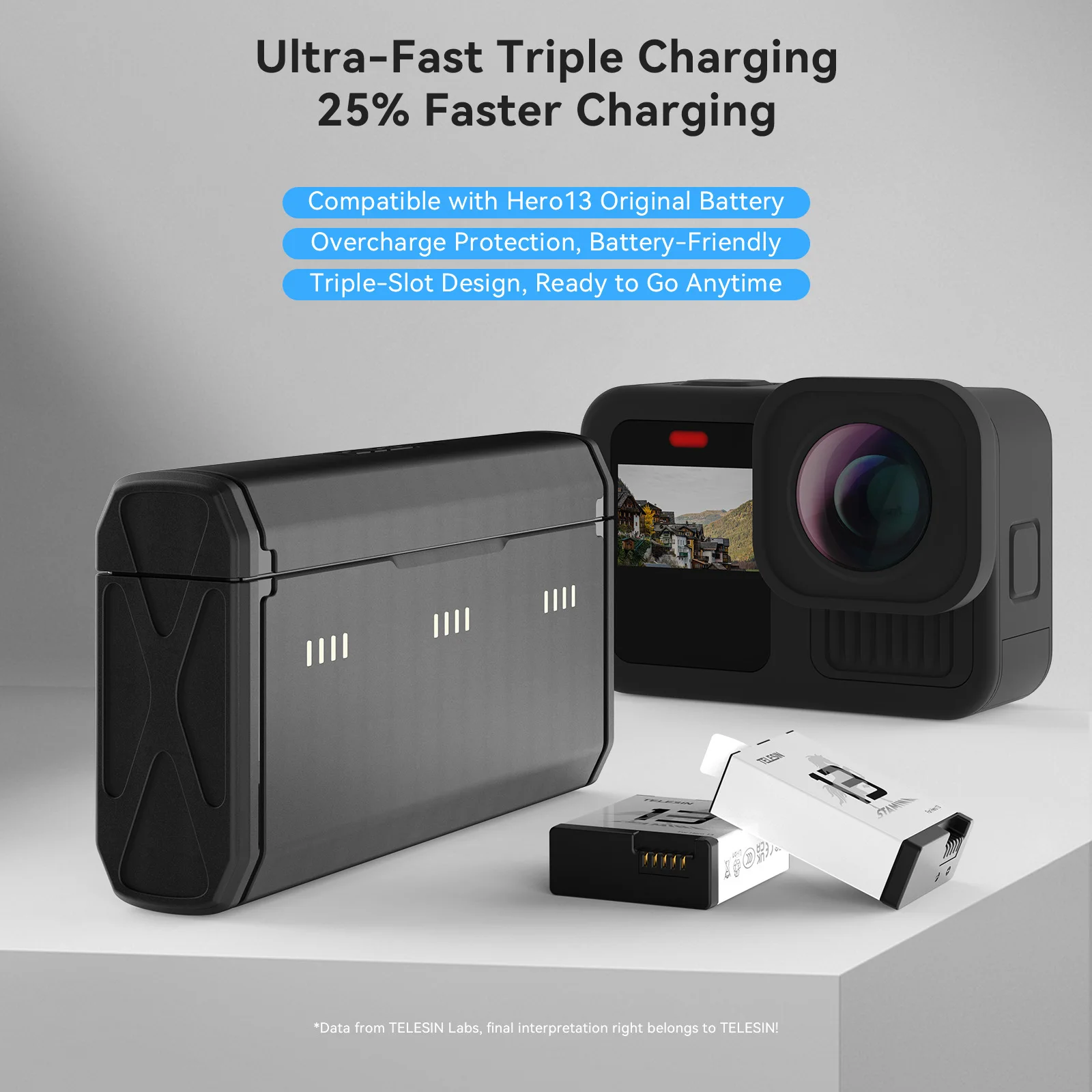 กล่องชาร์จเร็วแบบพกพา TELESIN  - Gopro Action Camera Hero 11 Black บทวิจารณ์และราคา